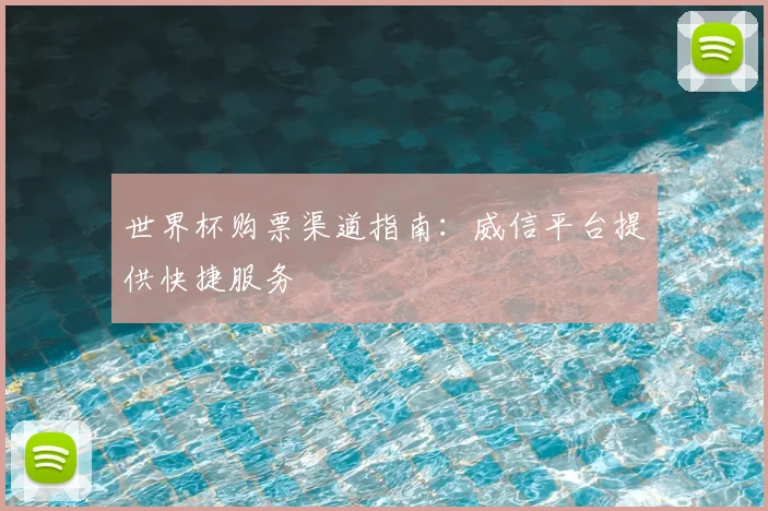 世界杯购票渠道指南:威信平台提供快捷服务